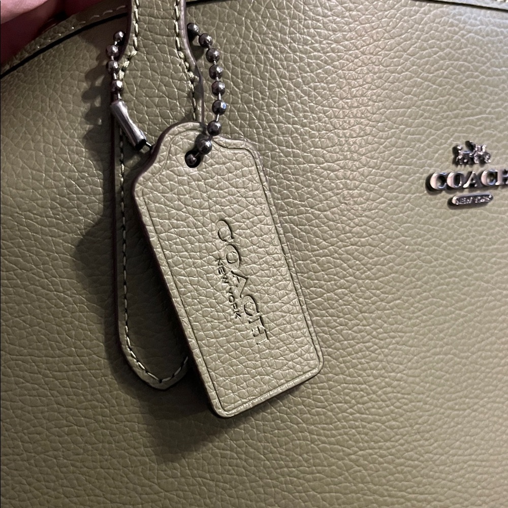 Coach Military Green Leather City Tote with gun metal hardware & matching wallet - Picture 6 of 8